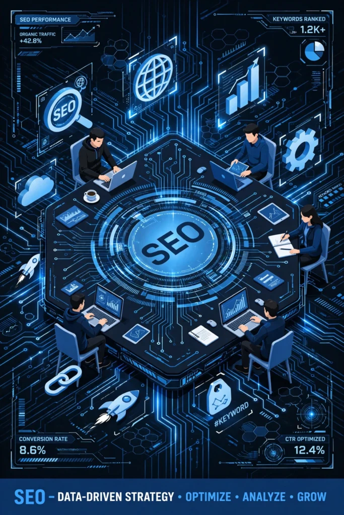 SEO data driven strategy team performance dashboard